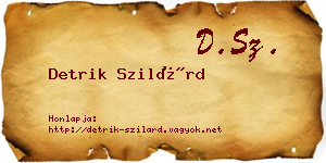 Detrik Szilárd névjegykártya